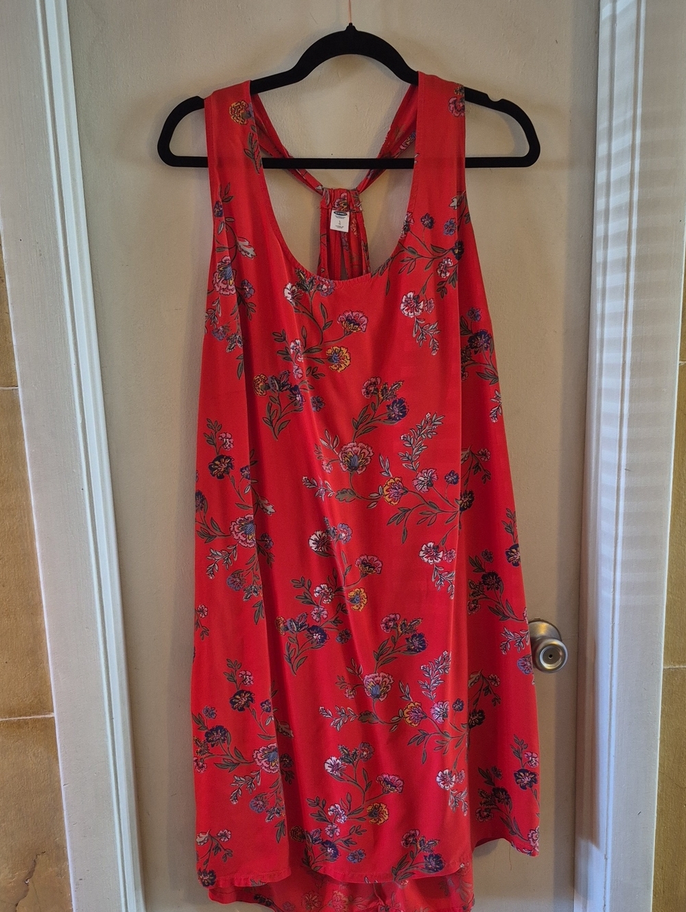 Old Navy Red Floral Backless Summer Dress